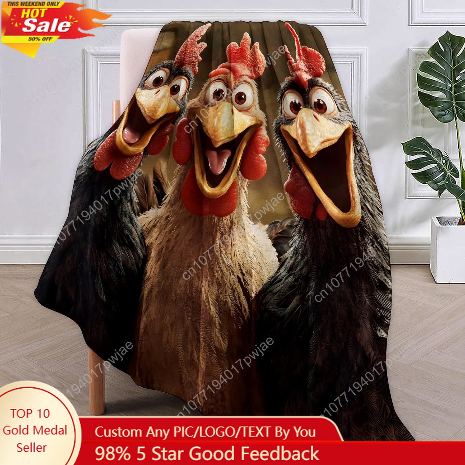Home Textiles Throw - Cobertor de galinhas presentes para mulheres,
