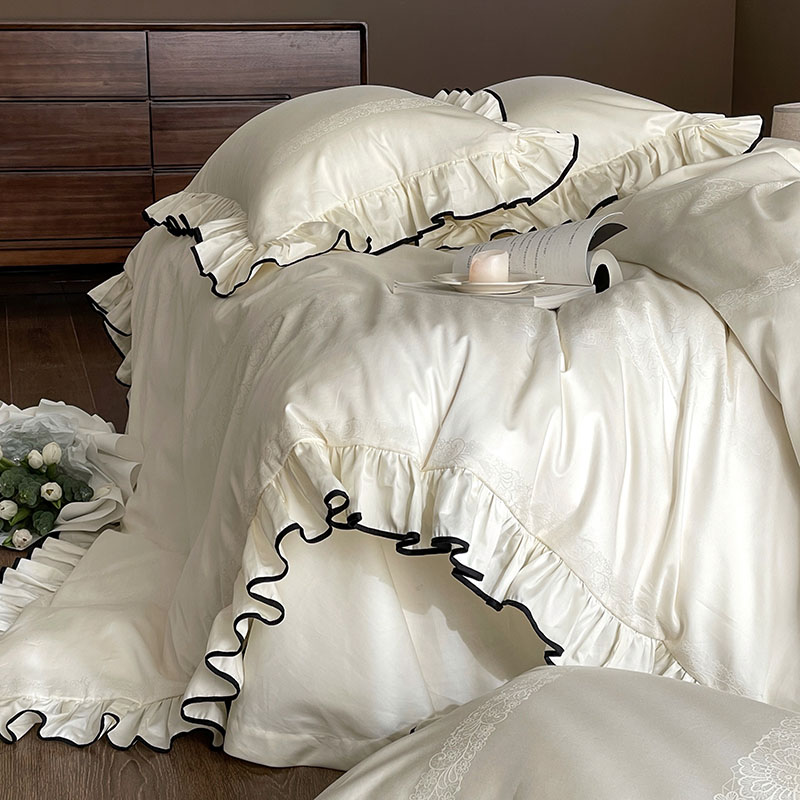 Home Textiles Luxury - Conjunto de Cama Branco Creme com