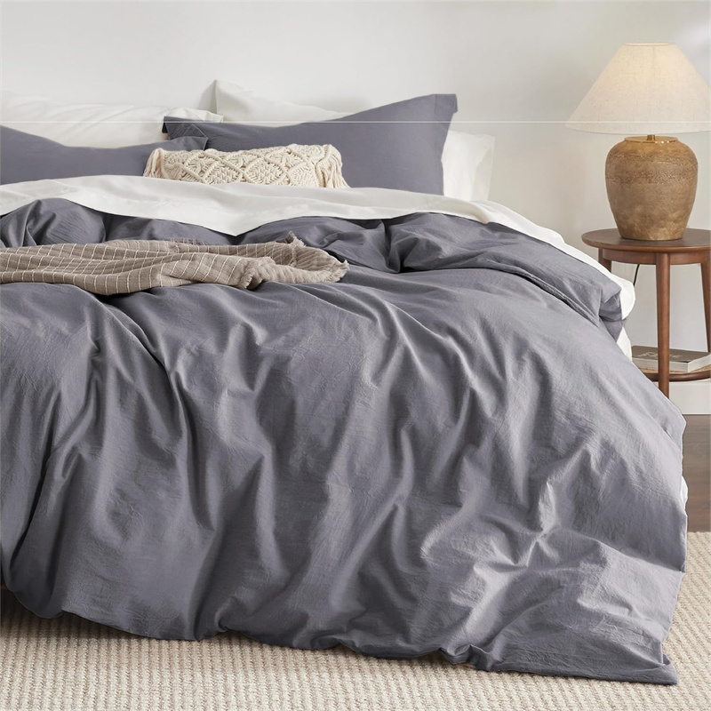 Linen Duvet Cover - Conjunto de Cama de Algodão Lavado