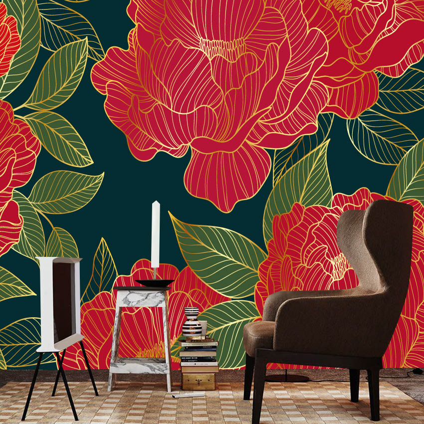 Home Textiles Photos - Papel de Parede Fotográfico Floral de