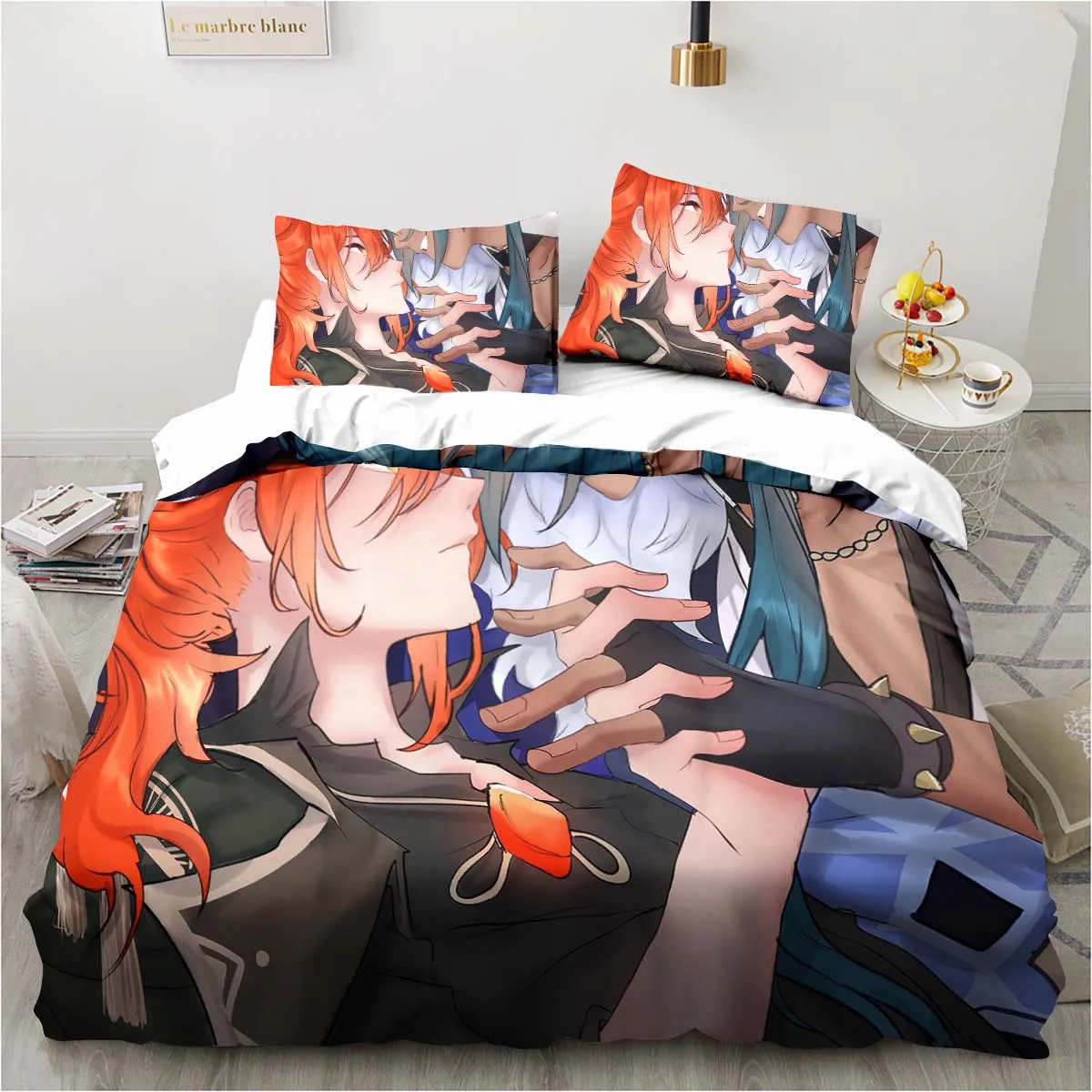 Anime dos desenhos animados ge - Linen Duvet Cover avaliação e preço