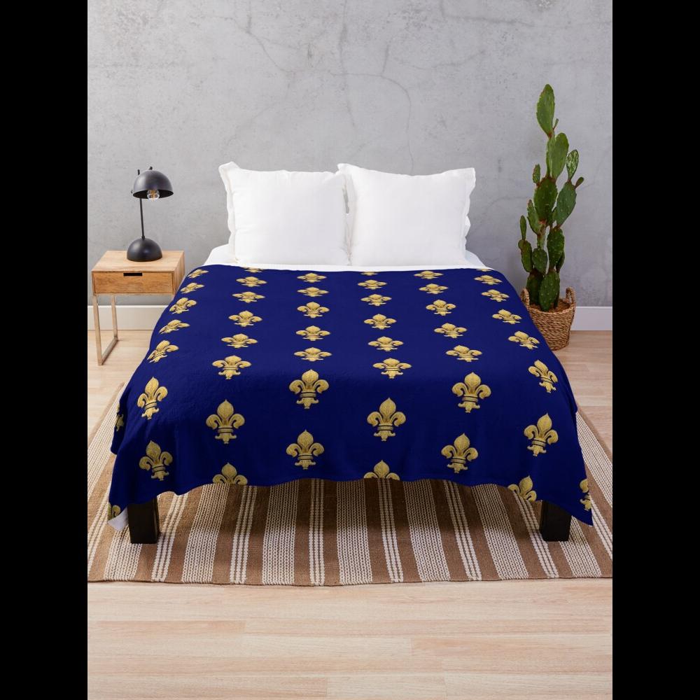 Royal flleur de lis azul lance - Home Textiles Throw avaliação e preço