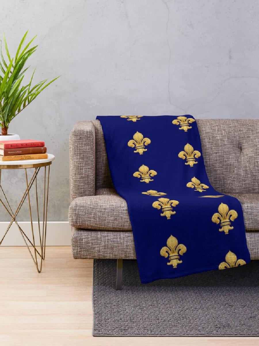Royal flleur de lis azul lance - Home Textiles Throw avaliação e preço