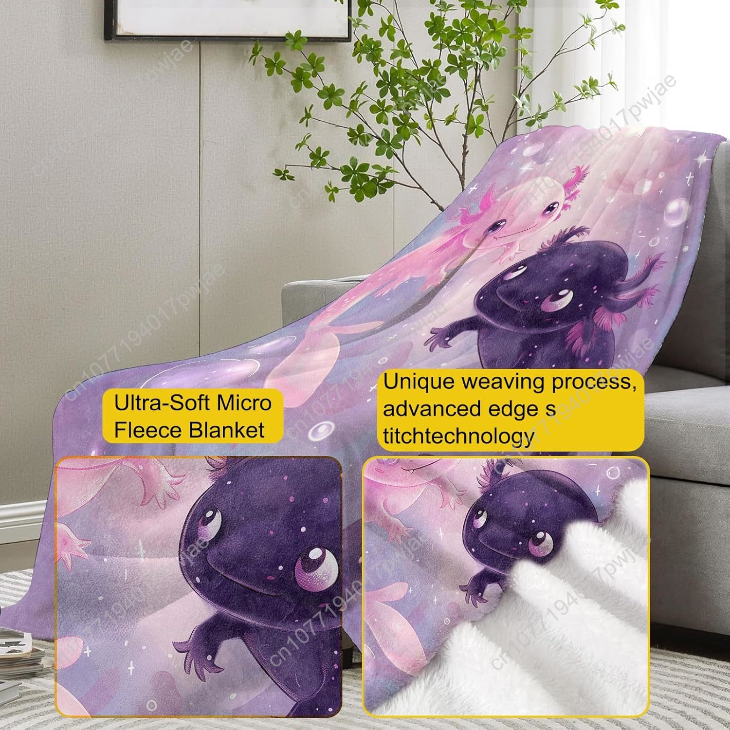 Axolotl cobertor bonito axolot - Home Textiles Throw avaliação e preço
