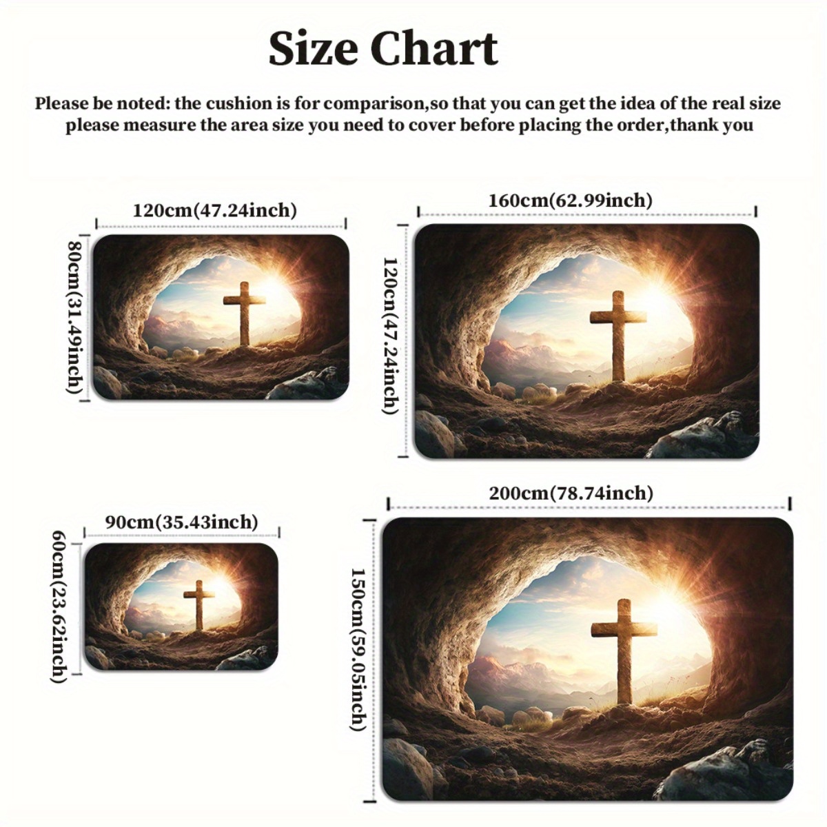 Cruz religiosa caverna tapete  - Sunrise Home Textiles & Apparel avaliação e preço
