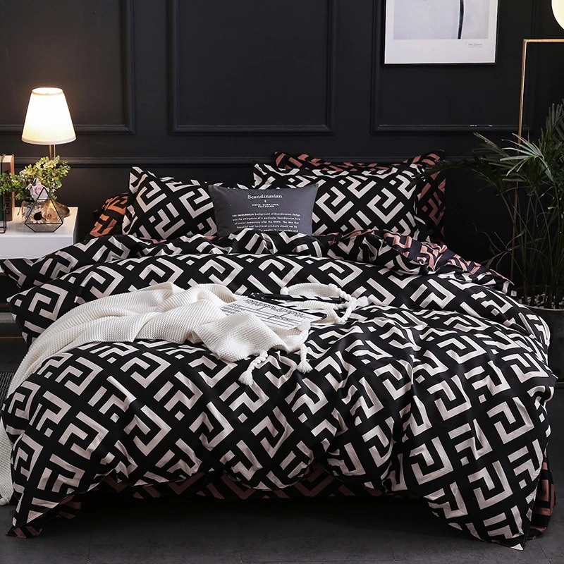 Luxo cama Comforter Set com Pi - Linen Duvet Cover avaliação e preço