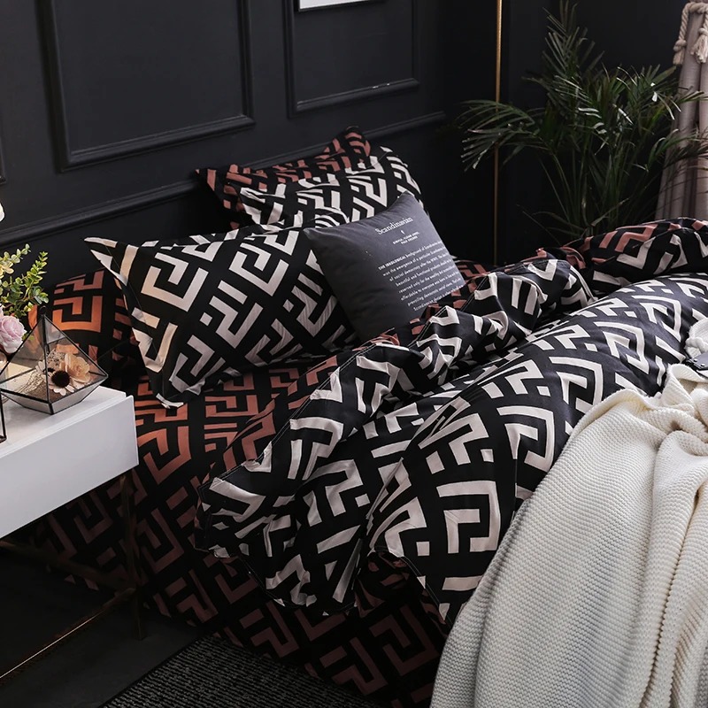 Luxo cama Comforter Set com Pi - Linen Duvet Cover avaliação e preço
