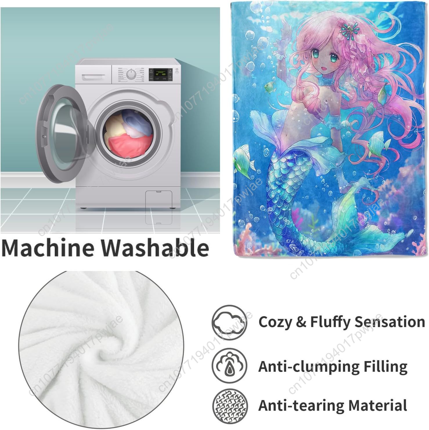 Bonito sereia cobertor dos des - Home Textiles Throw avaliação e preço