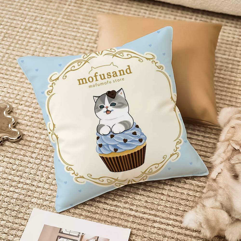 Luxo bonito mofusand gato fron - Home Textiles Luxury avaliação e preço