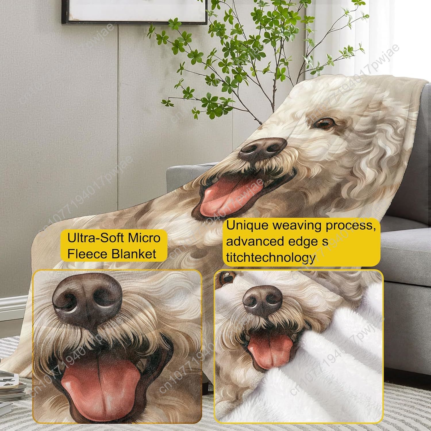 Cobertor de retrato de poodle  - Home Textiles Throw avaliação e preço